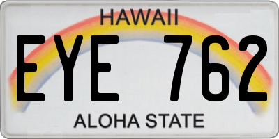 HI license plate EYE762