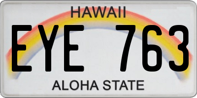 HI license plate EYE763
