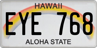 HI license plate EYE768
