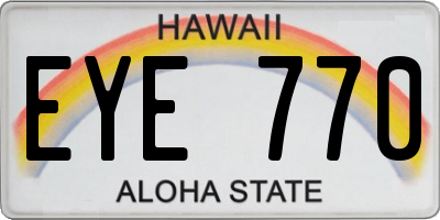 HI license plate EYE770