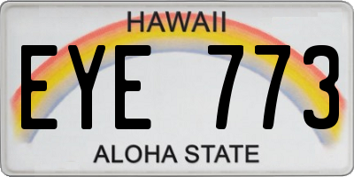 HI license plate EYE773