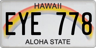 HI license plate EYE778