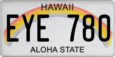 HI license plate EYE780