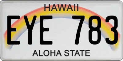 HI license plate EYE783