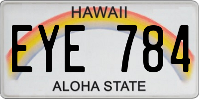 HI license plate EYE784