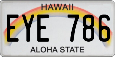 HI license plate EYE786