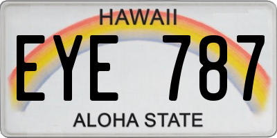 HI license plate EYE787
