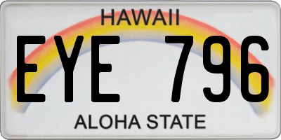 HI license plate EYE796