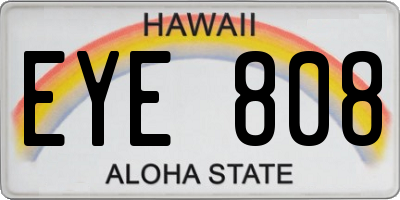 HI license plate EYE808