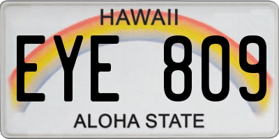 HI license plate EYE809