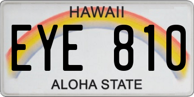 HI license plate EYE810