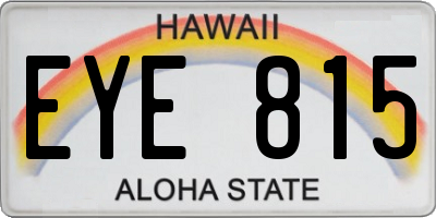 HI license plate EYE815