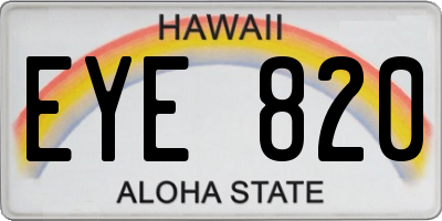 HI license plate EYE820