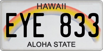 HI license plate EYE833