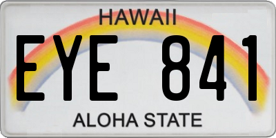 HI license plate EYE841