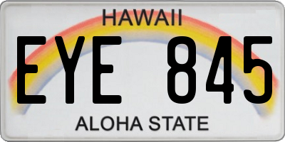 HI license plate EYE845