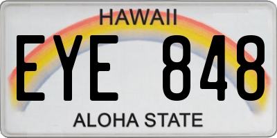 HI license plate EYE848