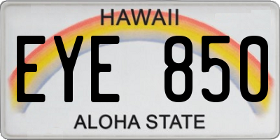 HI license plate EYE850