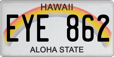 HI license plate EYE862