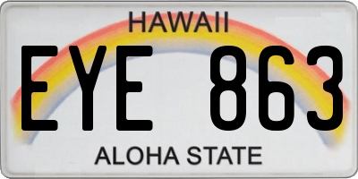 HI license plate EYE863