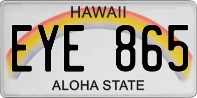 HI license plate EYE865
