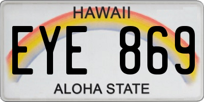 HI license plate EYE869