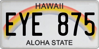 HI license plate EYE875