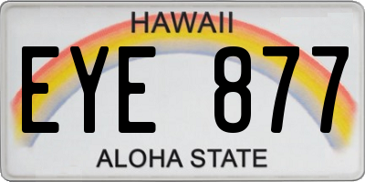 HI license plate EYE877