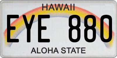 HI license plate EYE880