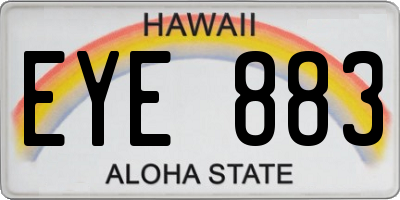 HI license plate EYE883