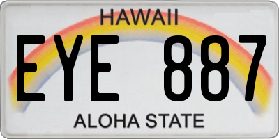 HI license plate EYE887