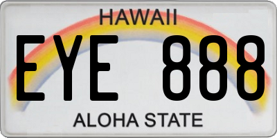 HI license plate EYE888