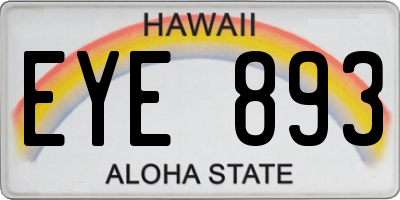 HI license plate EYE893
