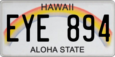 HI license plate EYE894