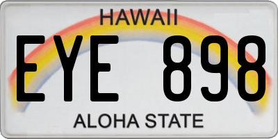 HI license plate EYE898