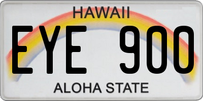 HI license plate EYE900