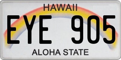 HI license plate EYE905