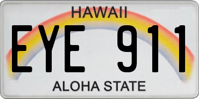 HI license plate EYE911