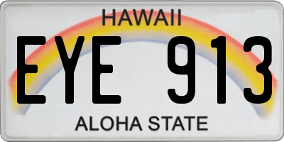 HI license plate EYE913