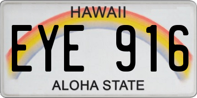 HI license plate EYE916