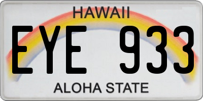 HI license plate EYE933