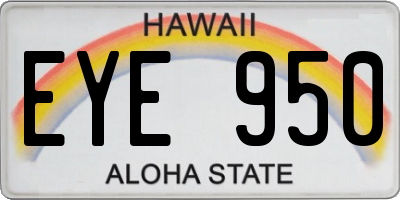 HI license plate EYE950