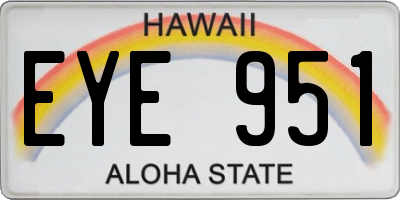 HI license plate EYE951