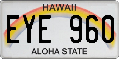 HI license plate EYE960