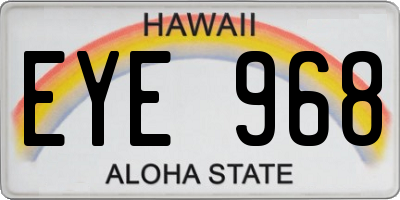 HI license plate EYE968