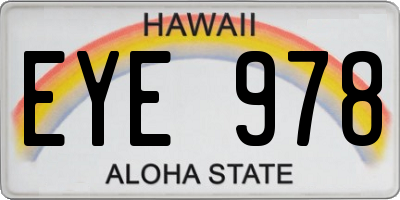 HI license plate EYE978