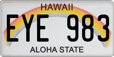 HI license plate EYE983