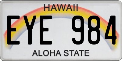 HI license plate EYE984