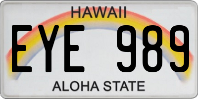 HI license plate EYE989