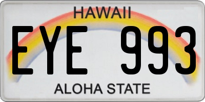 HI license plate EYE993